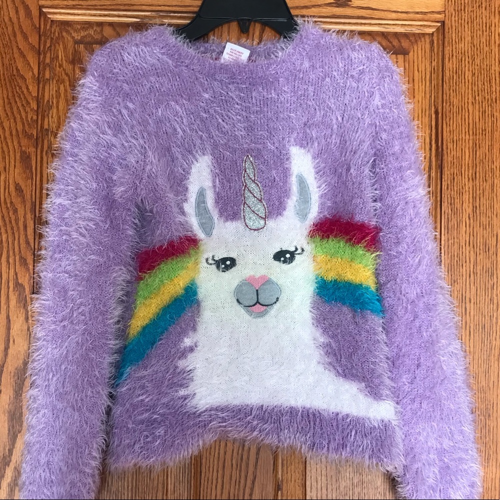 Unicorn Alpaca Fuzzy Sweater Size M